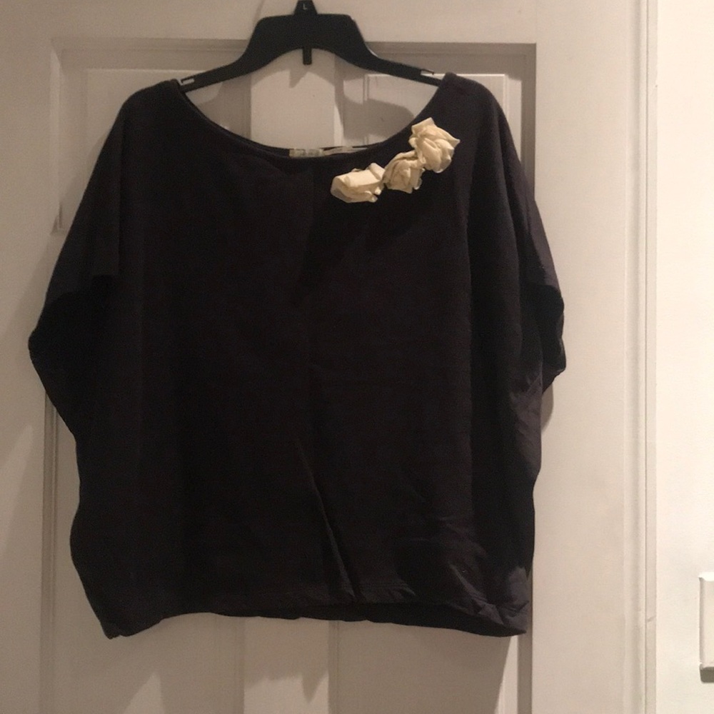 Short Sleeved Sweatshirt With 3D Roses
